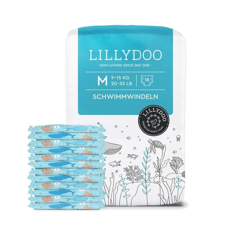 LILLYDOO Schwimmwindeln Größe M, 18 Stück