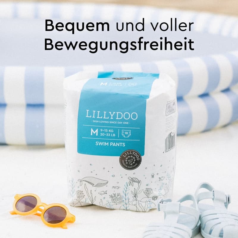 LILLYDOO Schwimmwindeln Größe M, 18 Stück