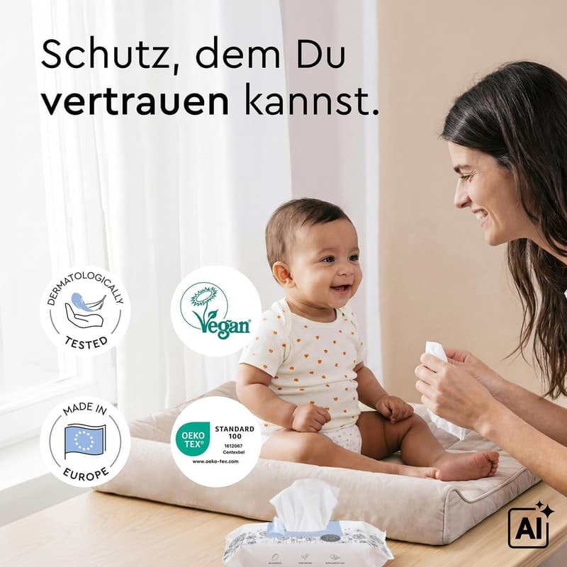 LILLYDOO wet wipes with 99% water, 10x15 pieces