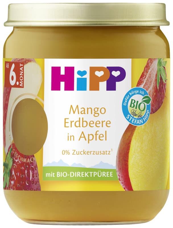 HiPP BIO Früchte Mango Erdbeere in Apfel, ab dem 6. Monat
