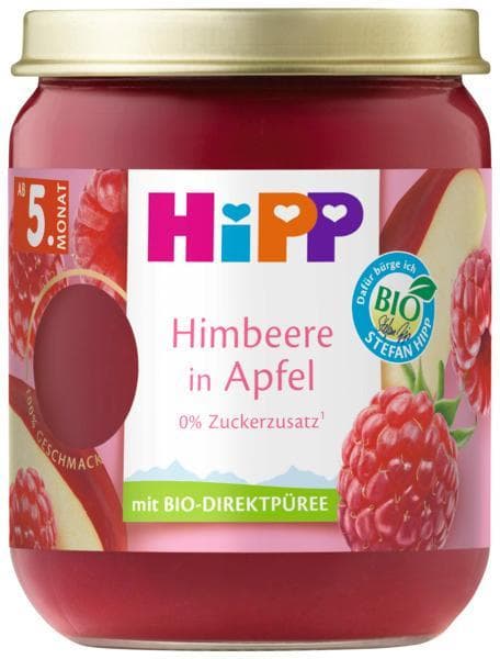 HiPP BIO Fruit Raspberry in apple, from the 5th month