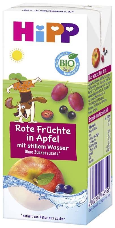 HiPP BIO Rote Früchte in Apfel mit stillem Wasser, Tetrapak