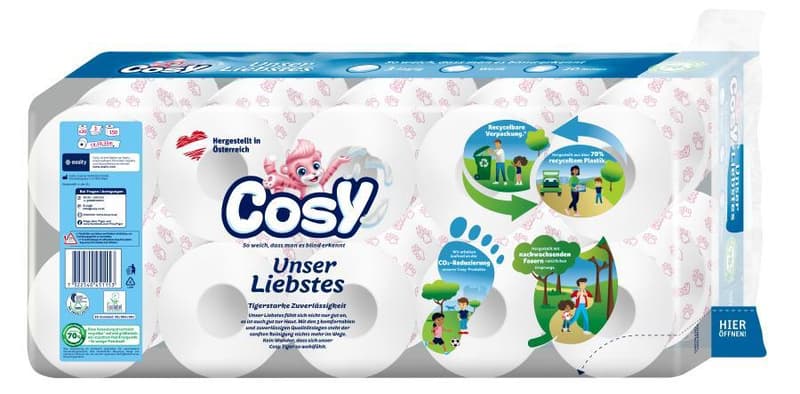 Cosy toilet paper white 20 rolls, 3-ply