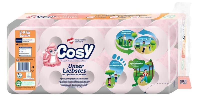 Cosy toilet paper with tiger on the roll 20 rolls, 3-ply