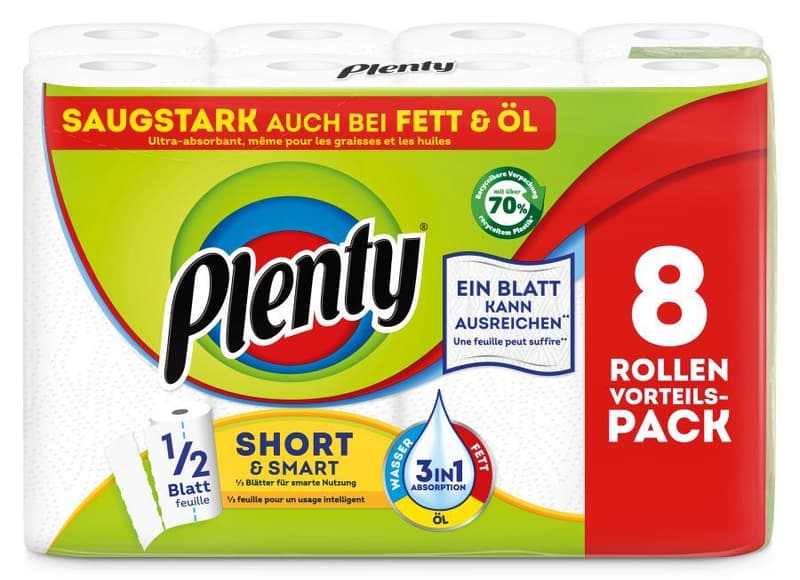 Plenty Küchenrolle Short & Smart 8 Rollen