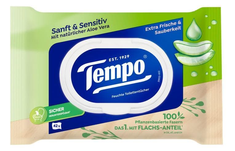 Tempo moist toilet paper soft & sensitive 42 sheets