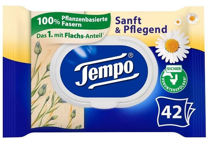 Tempo moist toilet paper gentle and caring 42 sheets