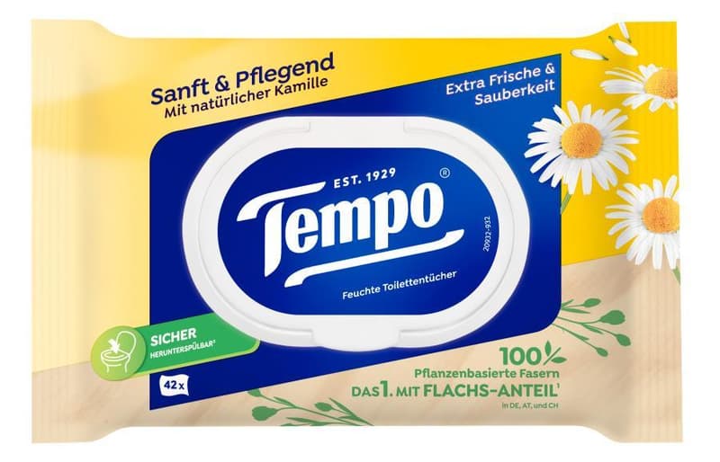 Tempo moist toilet paper gentle and caring 42 sheets