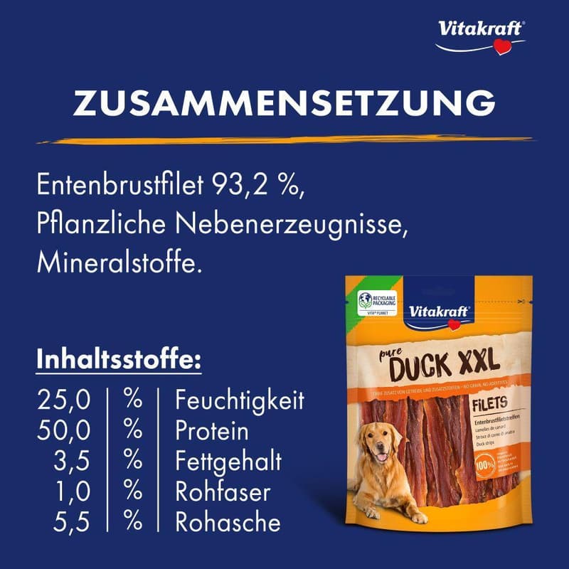 Vitakraft DUCK XXL Duck Breast Fillet Strips