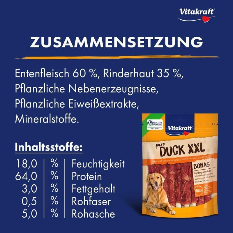 Vitakraft Pure Duck Bonas Sticks XXL