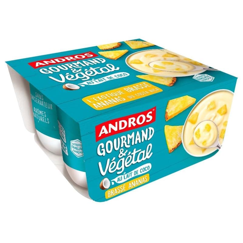 Andros Vegan Fruchtjoghurt Ananas VEGAN 4x100g