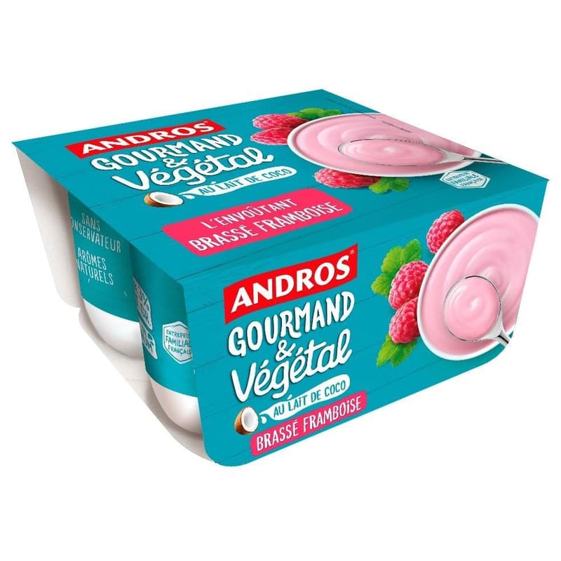 Andros Vegan Fruchtjoghurt Himbeere VEGAN 4x100g
