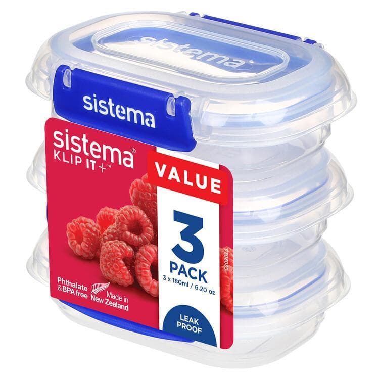 Sistema KLIP IT PLUS Fresh food jar set, 3 x 180 ml