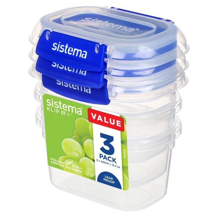Sistema KLIP IT PLUS Fresh food jar set, 3 x 400 ml