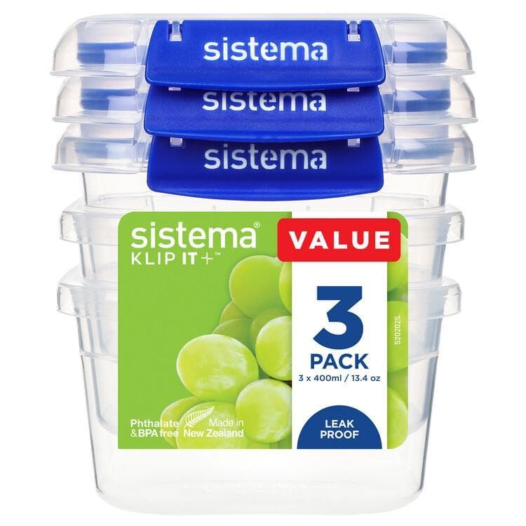 Sistema KLIP IT PLUS Fresh food jar set, 3 x 400 ml