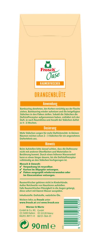 Frosch Oase Raumerfrischer Orangenblüte