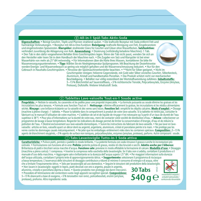 Frosch Aktiv-Soda All-in-1 Geschirrspülmittel-Tabs