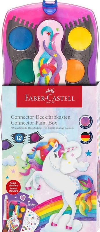 Faber-Castell Farbkasten Connector Einhorn 12 Farben + Deckweiß