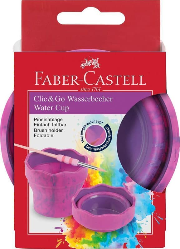 Faber-Castell Wasserbecher Clic&Go pink marble