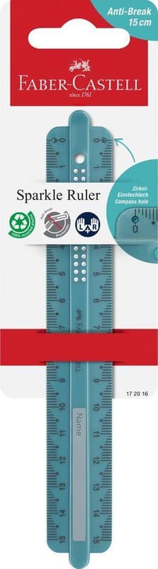 Faber-Castell Ruler 15 cm Sparkle ocean unbreakable