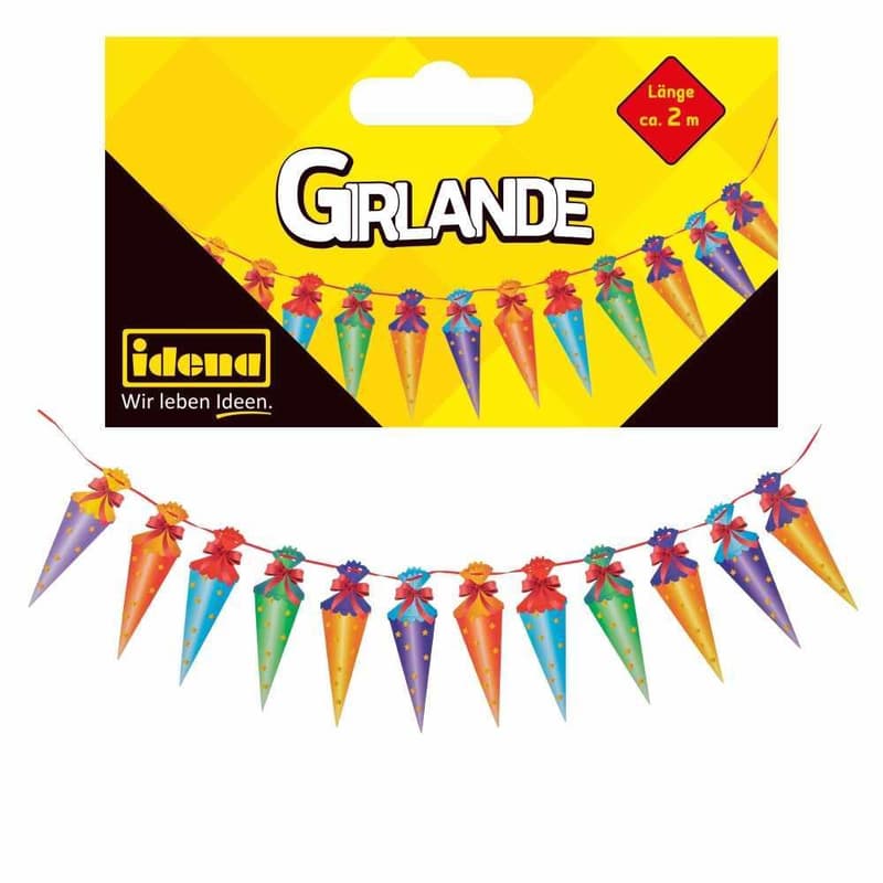 Girlande Schulstart 12 Schultüten 200cm