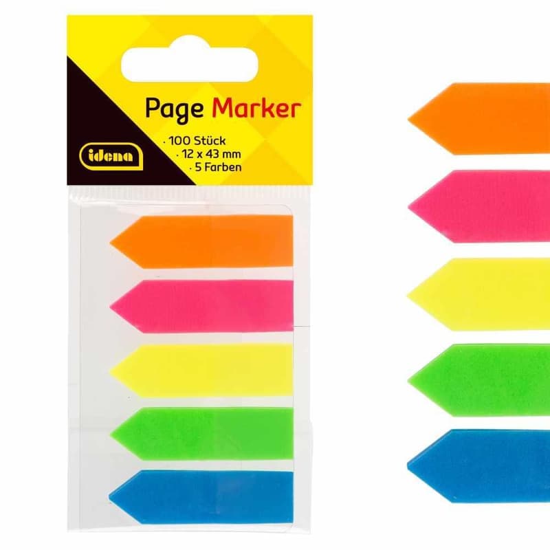 Page Marker Pfeil 5 Farben 12x43mm 100 Stück