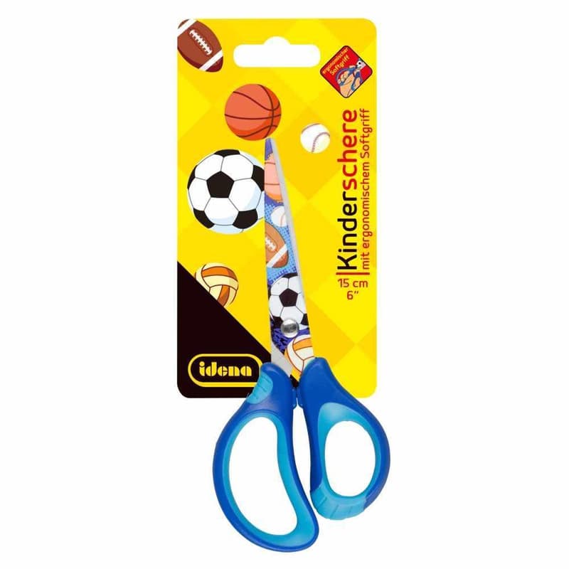 Scissors ball with soft grip blue 15cm