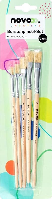 NOVOOO CREATIVE Bristle brush set, various sizes, natural