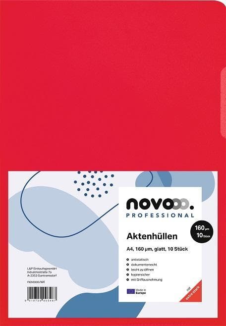 NOVOOO PROFESSIONAL Aktenhülle A4 160 µm, rot