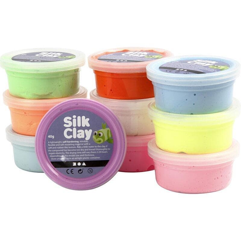 SILK CLAY Modelliermasse Basic 2 10x 40 g mehrere Farben