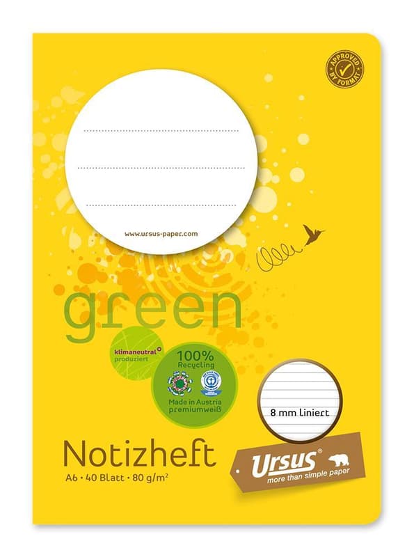 URSUS Heft DIN A6 40 Blatt 8 mm liniert