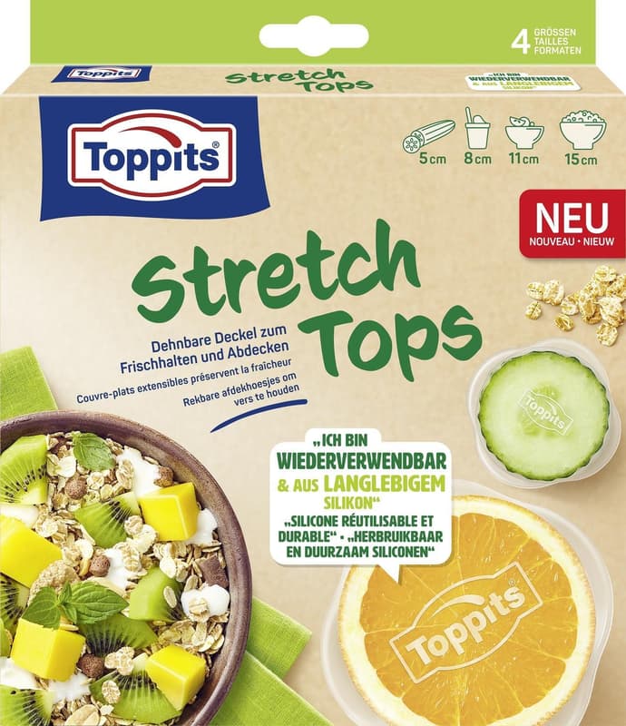 Toppits® silicone covers, 5, 8, 11, 15 cm Ø