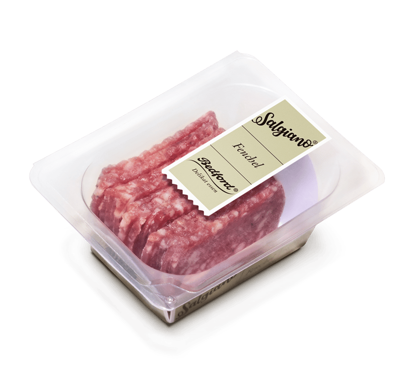 Bedford Salgiano Salami mit Fenchel geschnitten