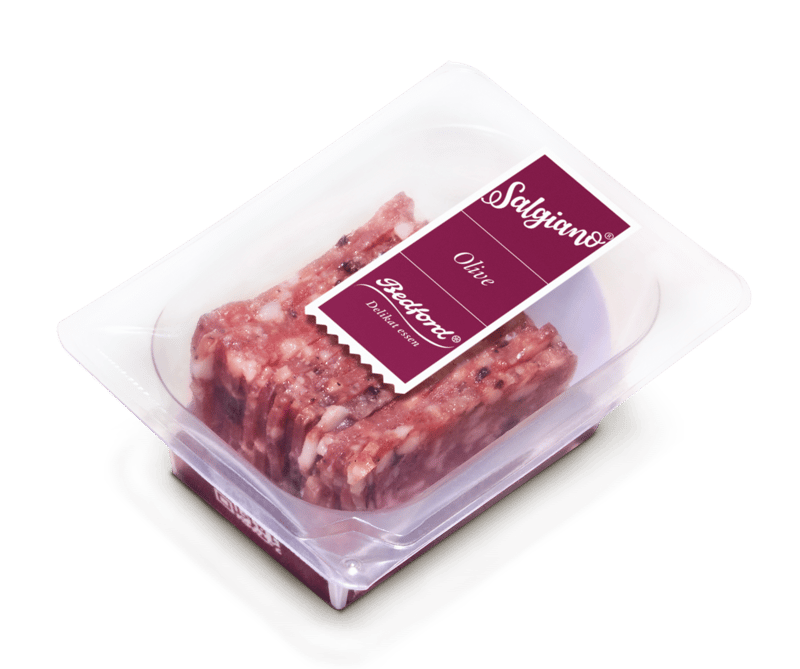 Bedford Salgiano Salami mit Oliven geschnitten