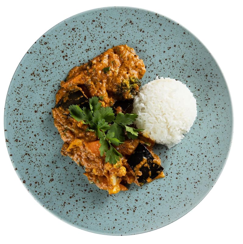 Gemüse-Auberginen-Masala mit Jasminreis von Mahavir Kanswal