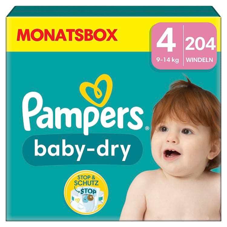 Pampers Baby Dry Gr.4 Maxi 9-14kg MonatsBox