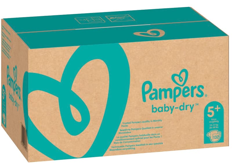Pampers Baby Dry Gr.5+ Junior Plus 12-17kg MonatsBox