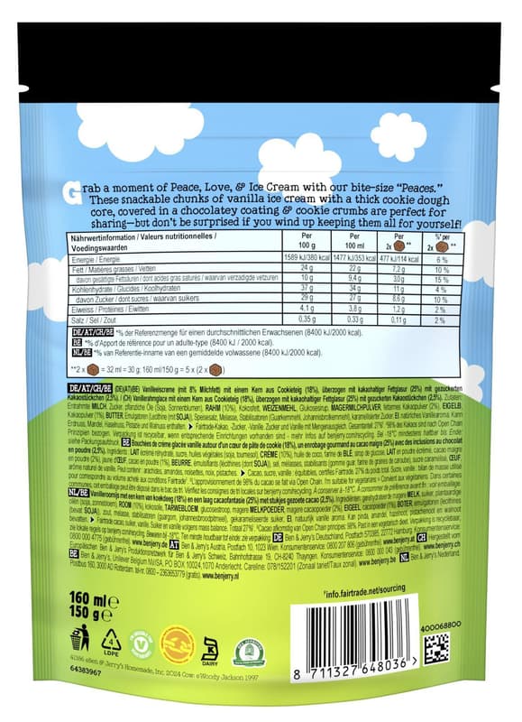 Ben & Jerry´s Cookie Dough Peaces (tiefgekühlt)