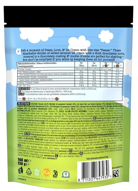 Ben & Jerry´s Cookie Salted Caramel Peaces (tiefgekühlt)