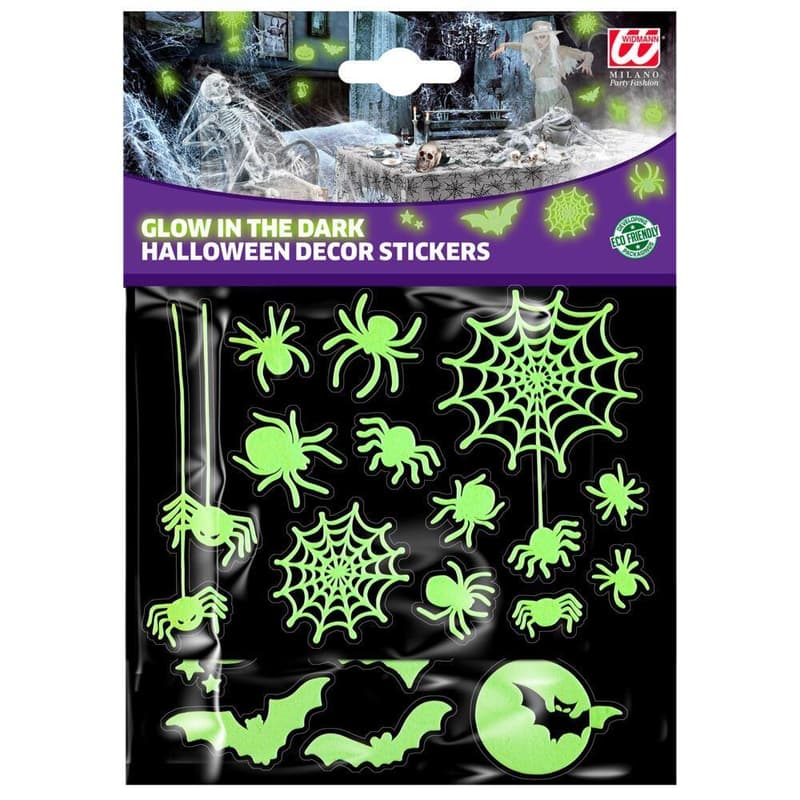 WIDMANN Deko Leuchtende Halloween Sticker "Glow in the dark"