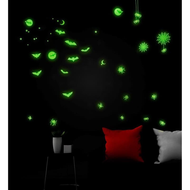 WIDMANN Deko Leuchtende Halloween Sticker "Glow in the dark"