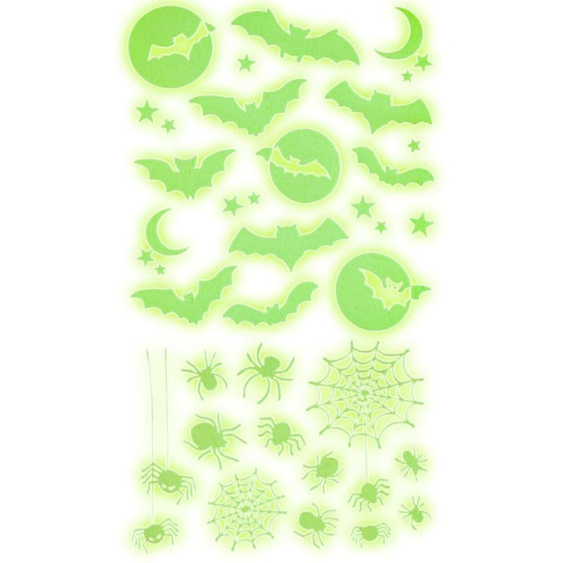 WIDMANN Deko Leuchtende Halloween Sticker "Glow in the dark"