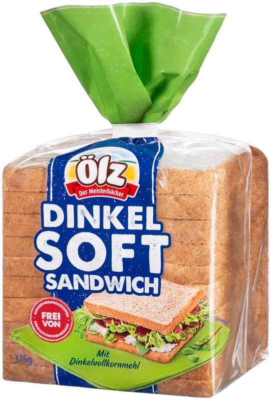 Ölz Dinkel Soft Sandwich geschnitten