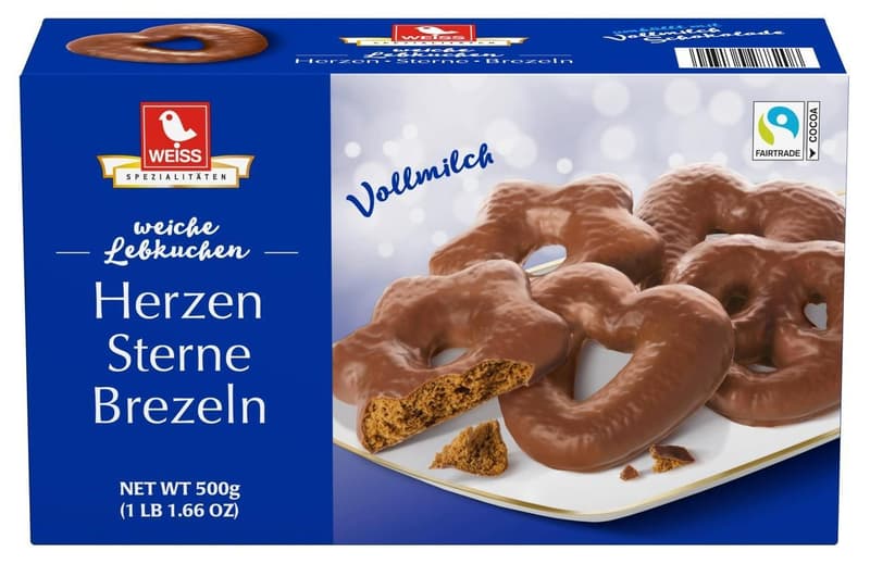 Weiss Herzen/Sterne/Brezeln Vollmilch