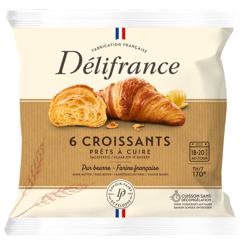 Délifrance Buttercroissant 6 Stück (tiefgekühlt)
