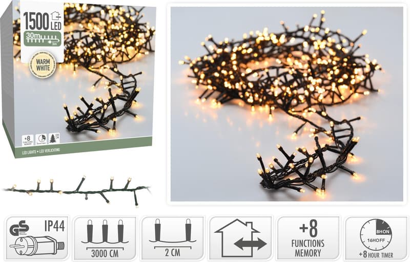 Lichterkette 1500 LED, warmweiß 30m