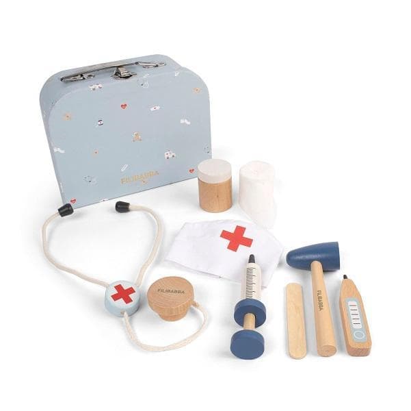 FILIBABBA Play Case – Wooden Doctor's Set