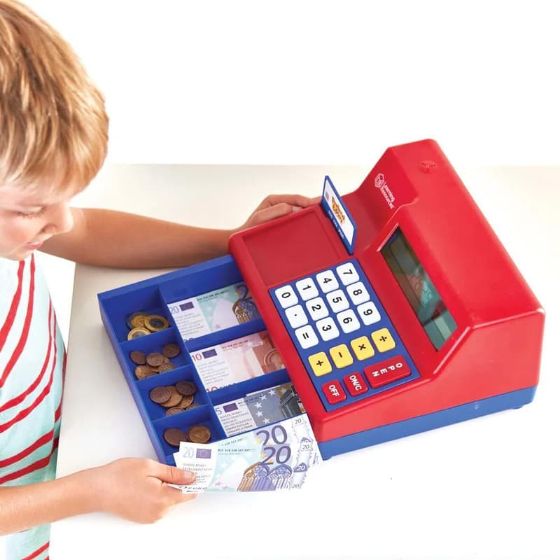 Pretend & Play® Calculator Cash Register with Euro Money