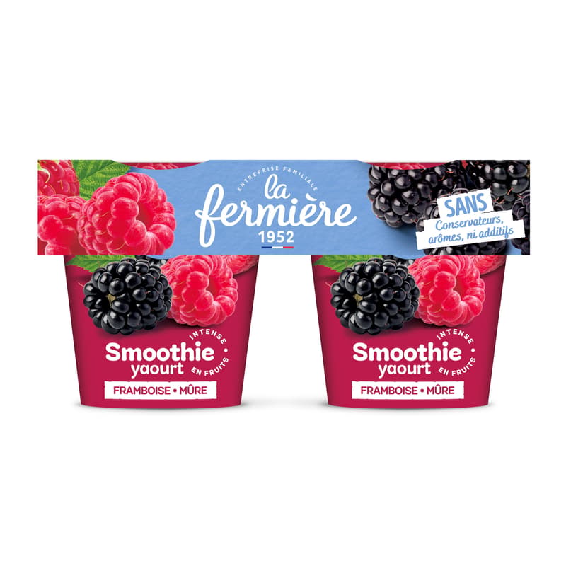 La Fermiere Smoothie Joghurt Himbeere-Brombeere 2x140g