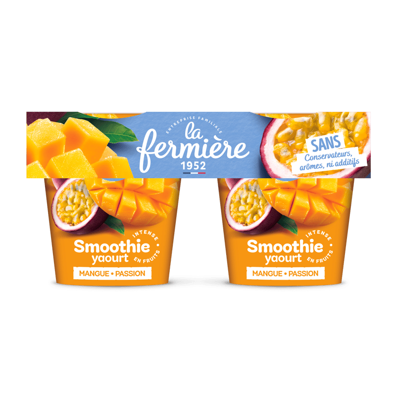 La Fermiere Smoothie Joghurt Mango-Passionsfrucht 2x140g